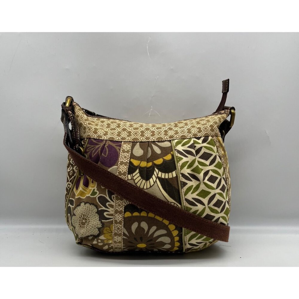 Fossil Brown Canvas Floral Patchwork Crossbody Bag - image 2